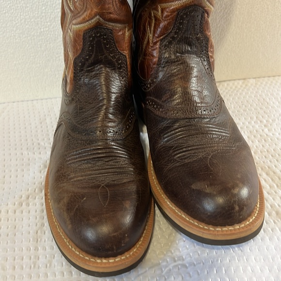 ARIAT Men's 10.5  Brown Leather Heritage Roughstock Western Cowboy Boots Pull On - Picture 10 of 12